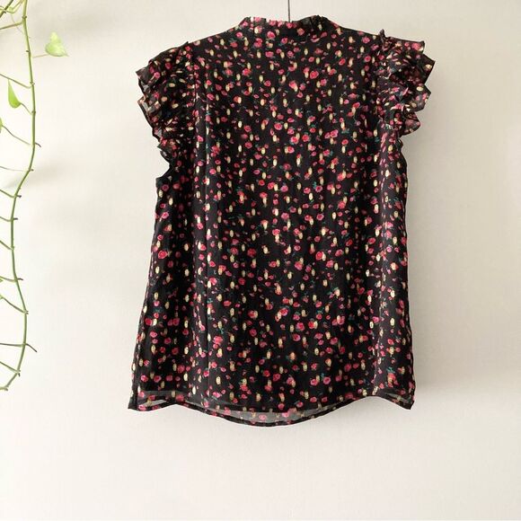J Crew Ruffleneck flutter-sleeve top S‎ - Picture 5 of 6